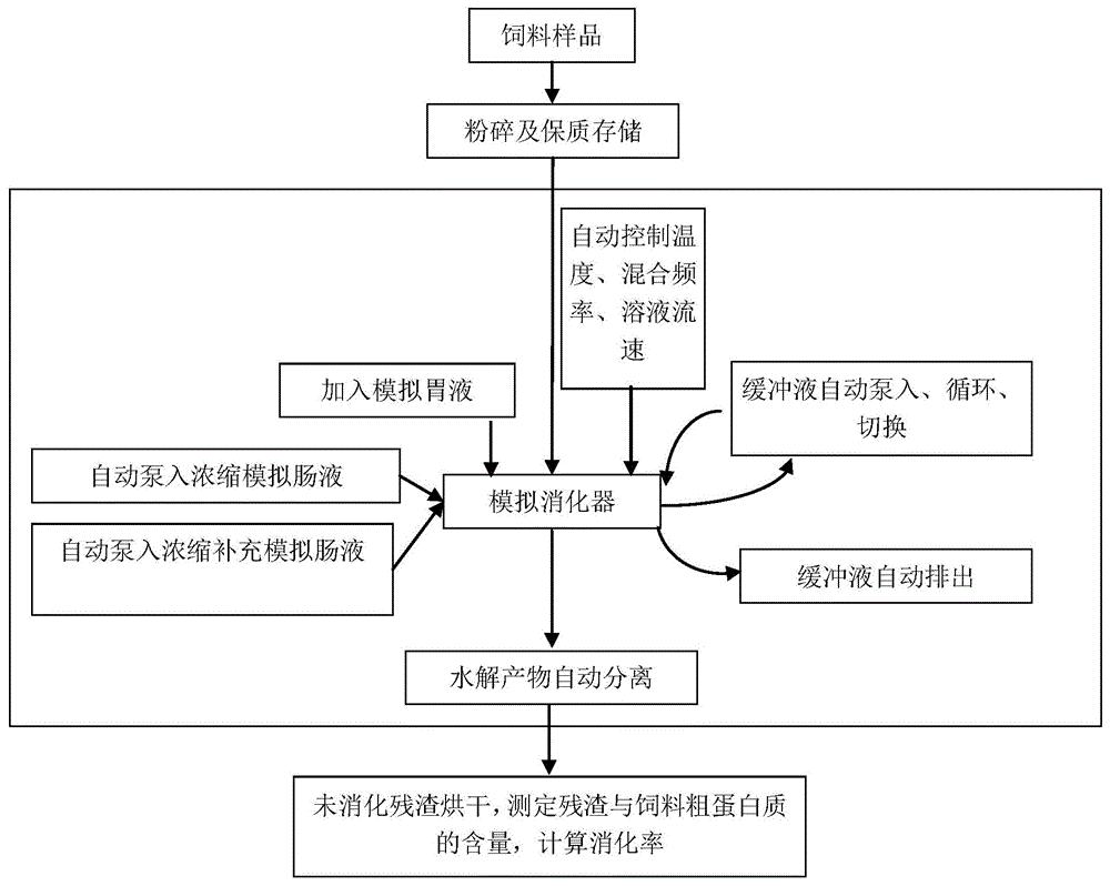 一种猪饲料蛋白质消化率的仿生消化测定方法